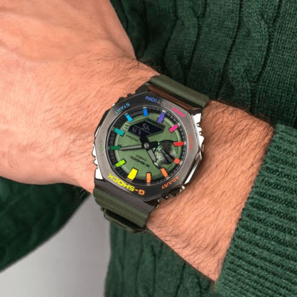 Untitled design "Casio G-Shock GM-2100 Oak Green Rainbow Edition"