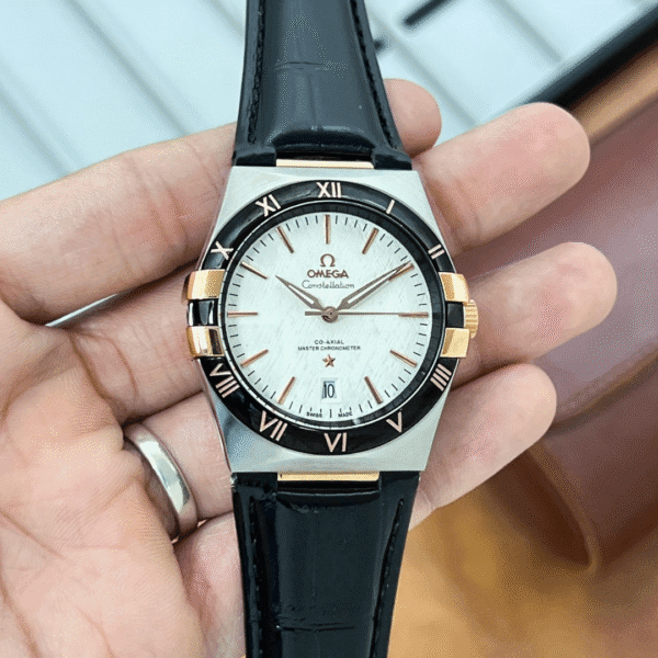 Untitled design Omega Constellation 41 Textured Dial Premium Leather Strap