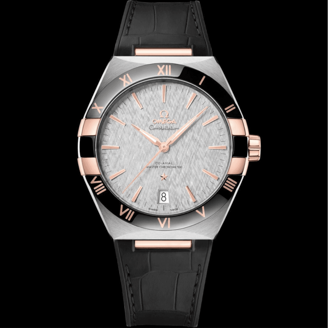 Untitled design Omega Constellation 41 Textured Dial Premium Leather Strap